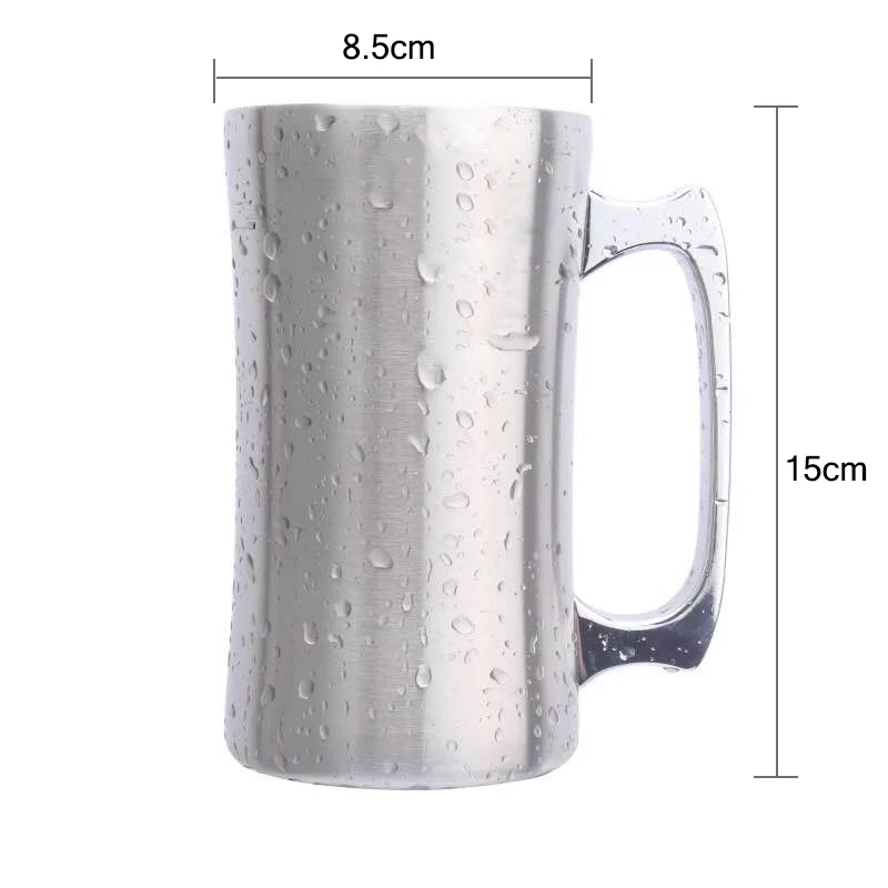 

Canecas de aco inoxidavel com tampa, 20oz caneca grande, stein de cerveja de parede dupla, tumblr com alca, isolado caneca de