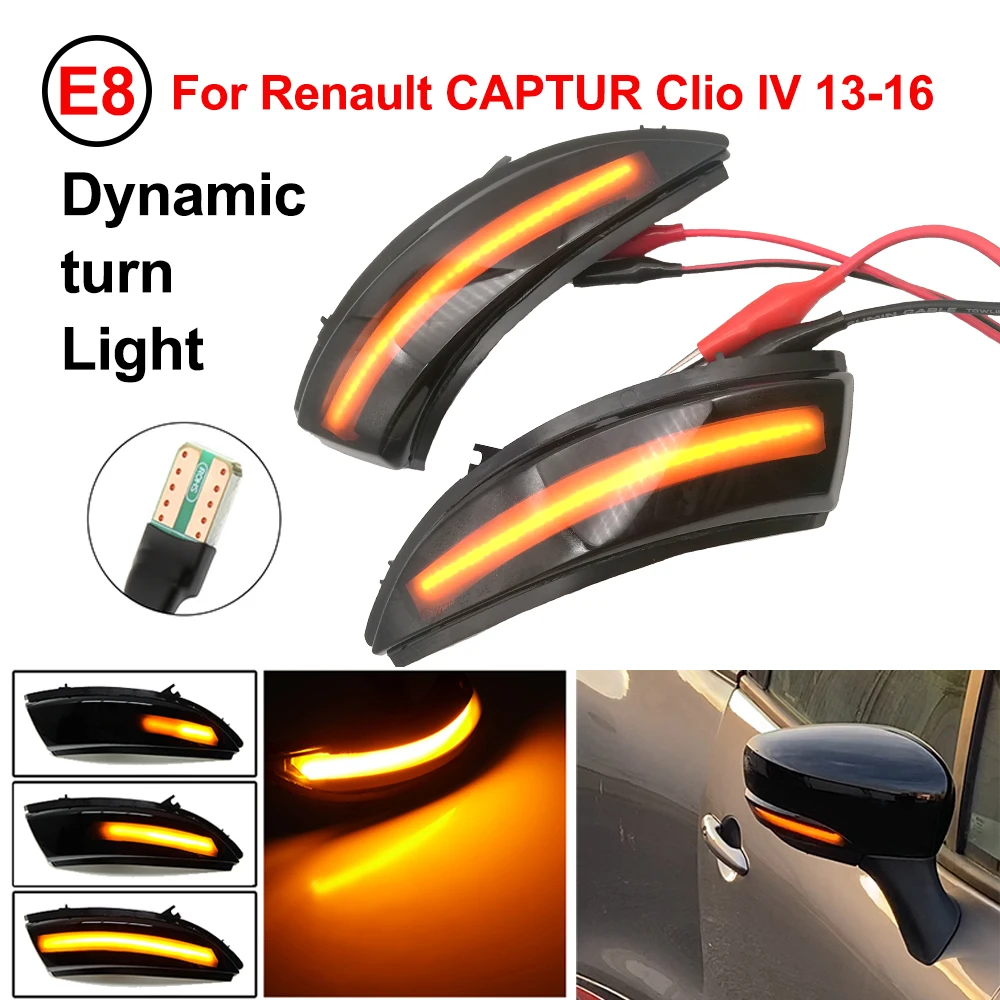 

2pcs Flashing Dynamic Blinker For Renault Clio 4 IV MK4 BH RS Grandtour KH 2012 -2016 Mirror Turn Light Signal Repeater Lamp