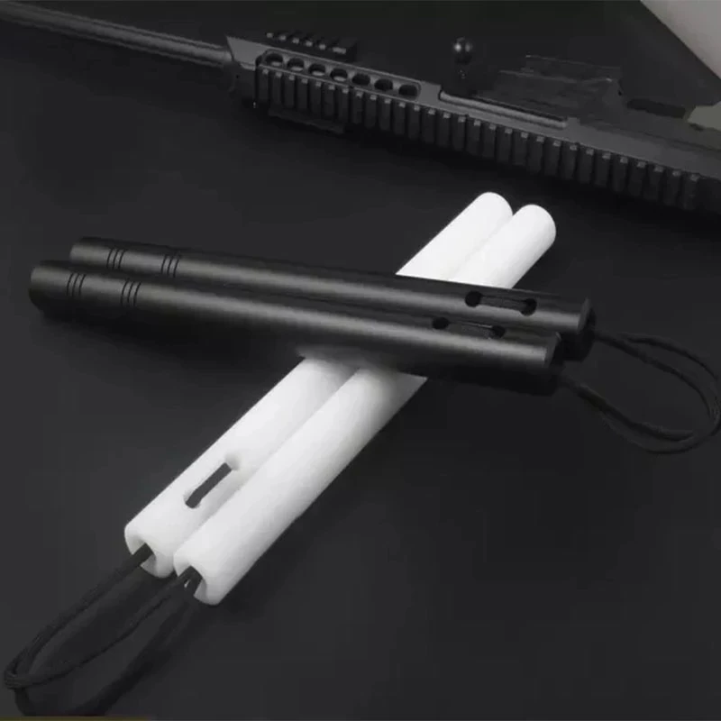 

High Quality Solid Nunchakus Actual Performance for Beginners portable Self-defense Bruce Lee Nylon Rubber Performance props