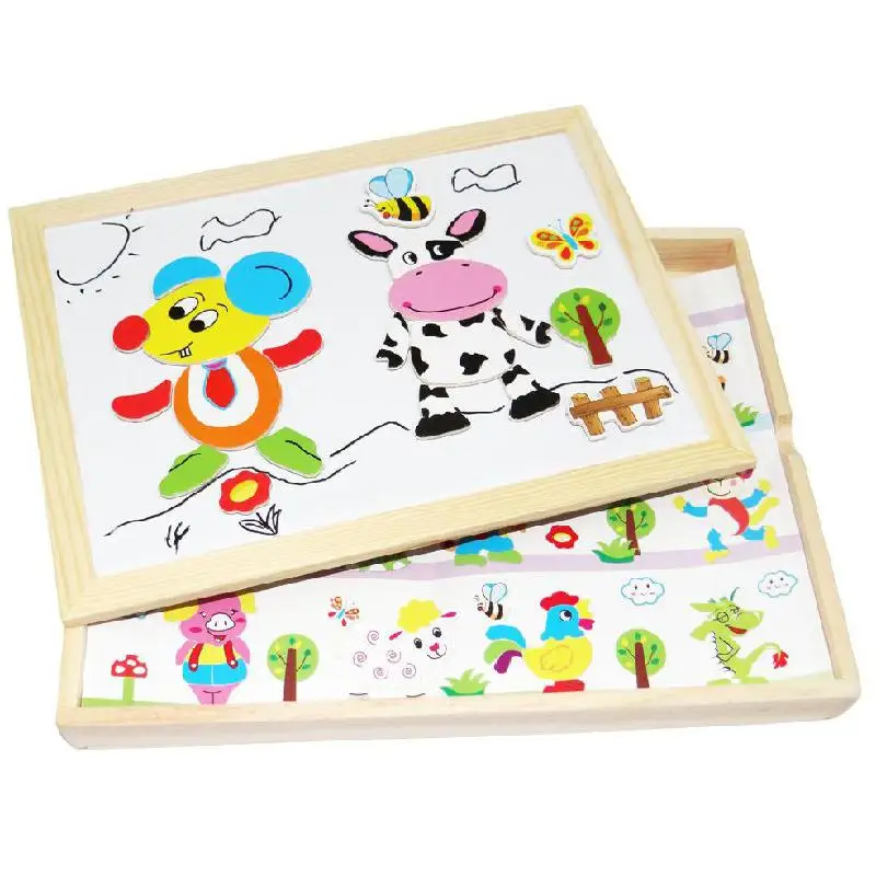 120 шт. магнитная головоломка Детские интеллектуальные деревянные игрушки доска