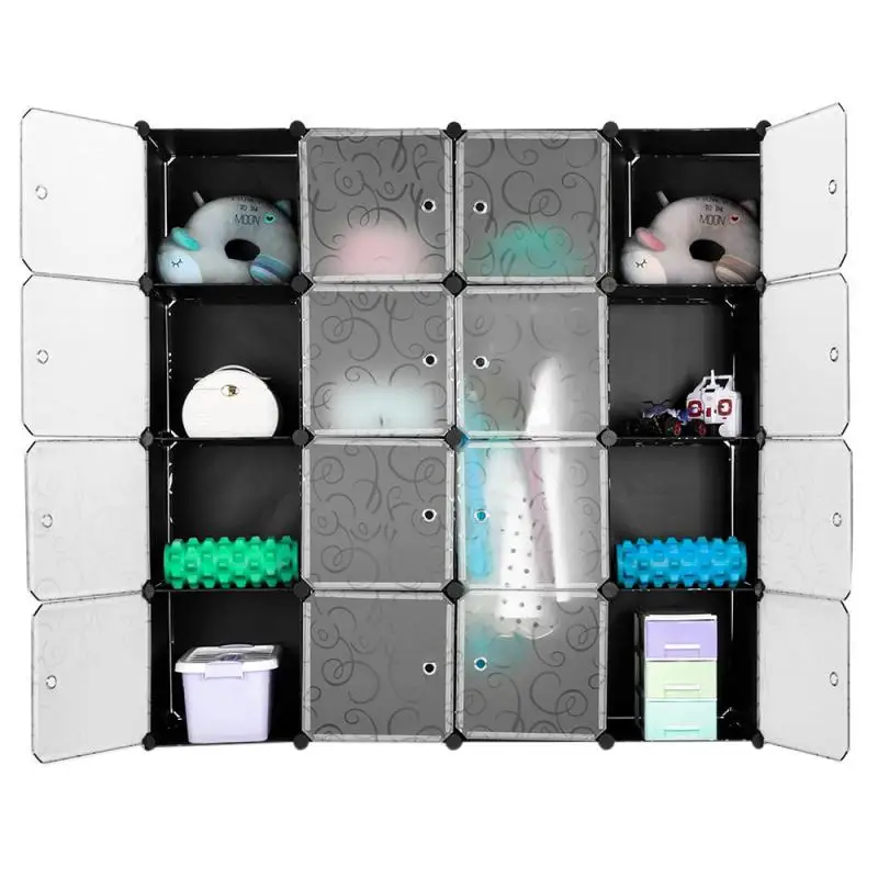 

147*147*37cm Plastic Wardrobe Bedroom Clothes Wardrobe Portable Light Clothing Storage Cabinet Dustproof Closet Organizer HWC