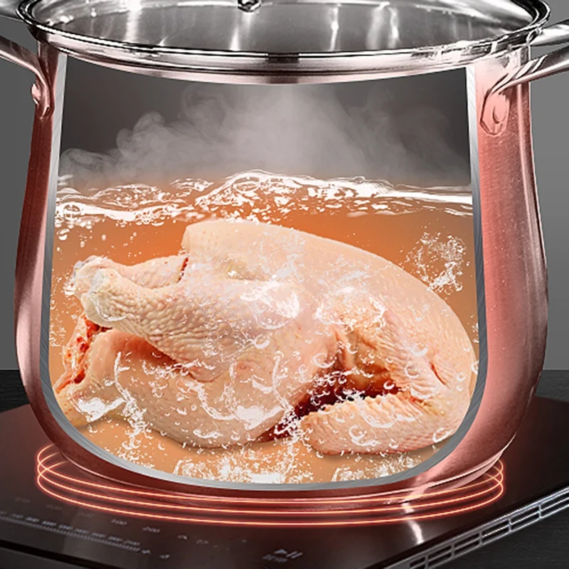 Суповая кастрюля из нержавеющей стали 22cm304 с двумя ушками и двойным дном