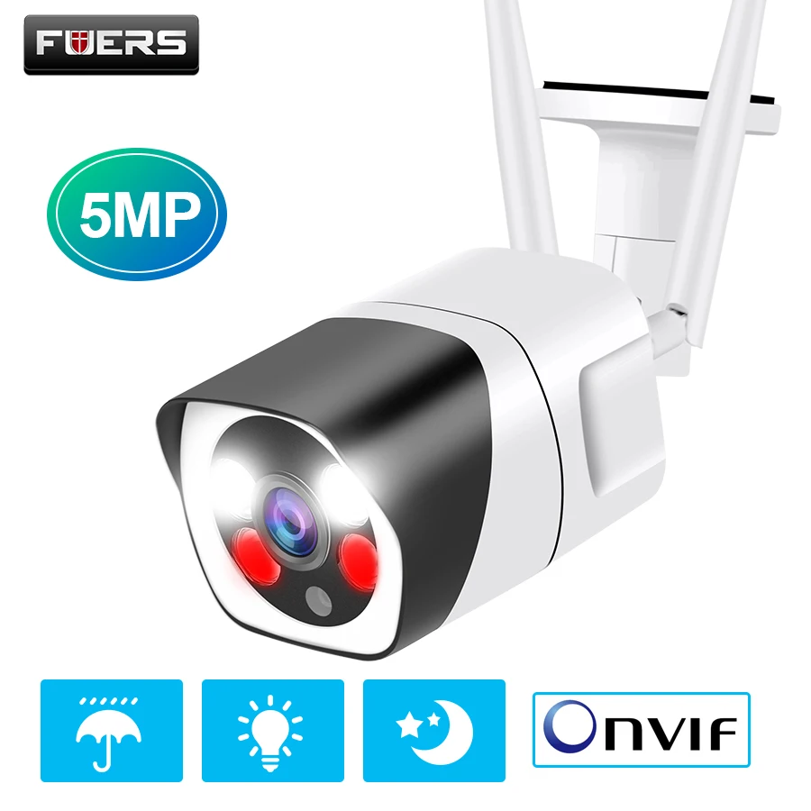 FUERS 4CH DVR 5.0MP 2.0MP ip-камера система наблюдения ONVIF беспроводная наружная