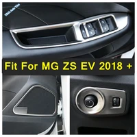 car door audio speakers frame armrest window lift button cover trim stainless steel interior parts for mg zs ev 2018 2021