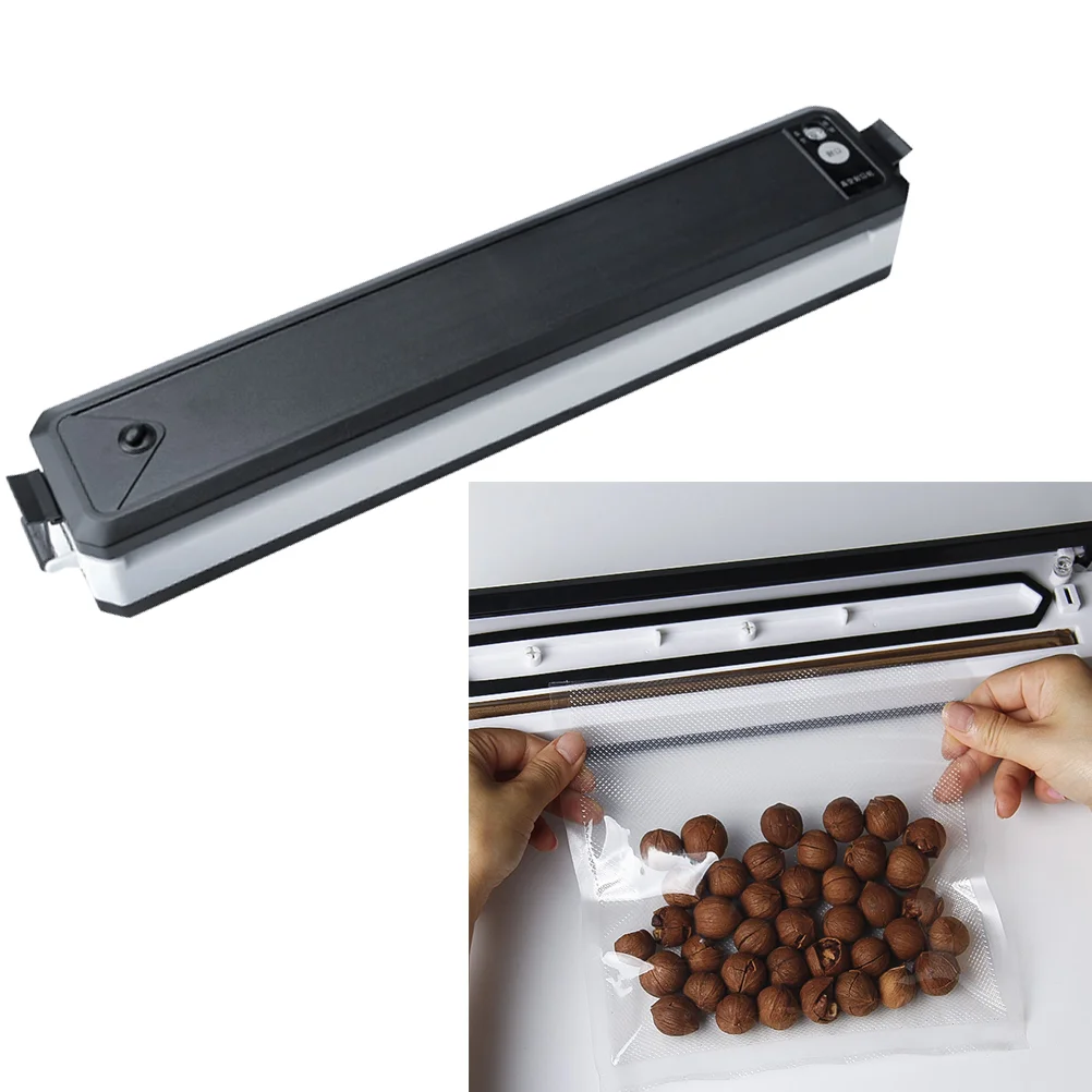 

Full Automatic Vacuum Sealer Useful Food Preservation Vacuum Sealer Machine Air Sealing System for Home Store (Black, with US