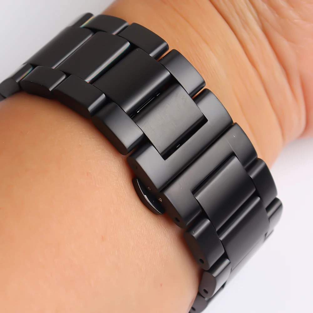 

Watchband Straight end Stainless Steel Strap Bracelet 18-24mm quartz Watches Band Black Accessosries for montblanc MIMO Hamilton