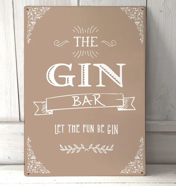 Жестяной плакат джин-бар Let The Fun Be Gin декор для коктейвечерние в баре