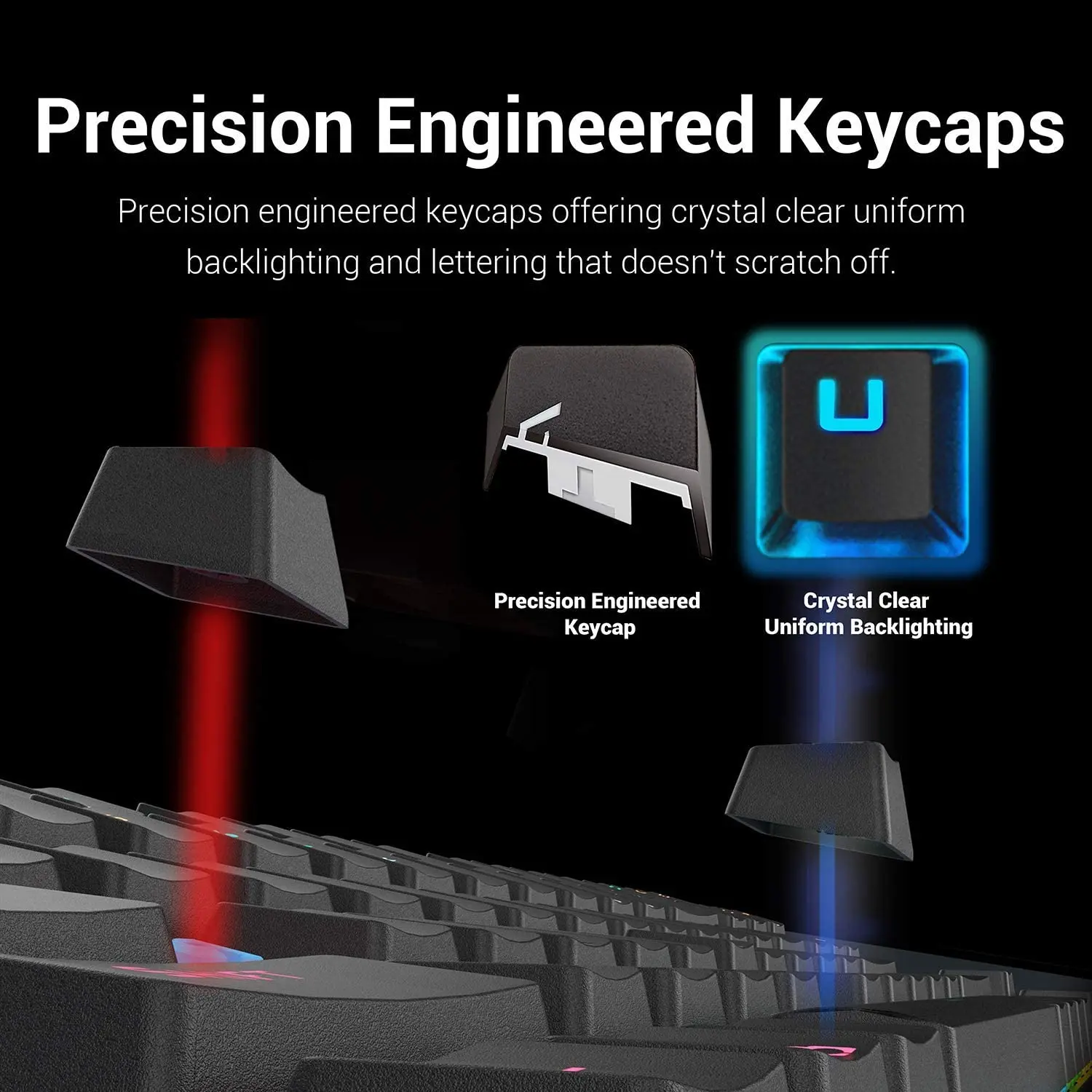 Механическая игровая клавиатура Redragon K552RGB LED Kumara 60% Compaction 87 Keys MX Blue Switch