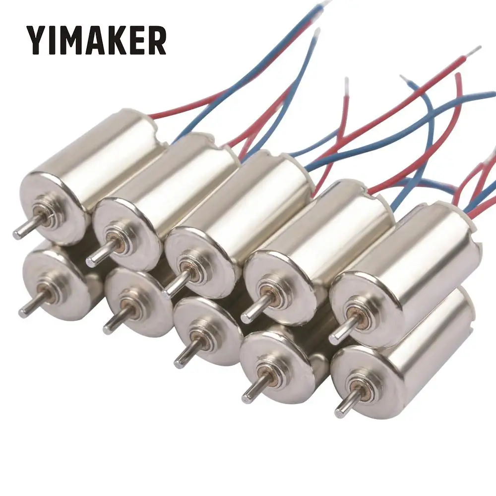 YIMAKER 10 шт. 3 7 В полый двигатель 38000 об/мин 6*10 мм без нагрузки ток 40мА бескорпусный