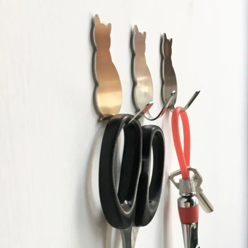 2 шт. декоративные настенные крючки из нержавеющей стали в форме кошачьего хвоста