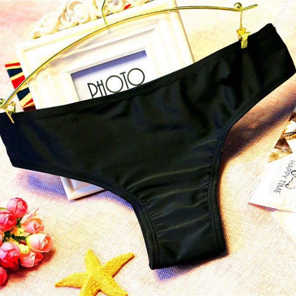 

Women Briefs Bikini Bottom Side Ties Thong Swimsuit Classic Cut Bottoms Biquini Swim Short Ladies Swimsuit Sexy Hollow Heart
