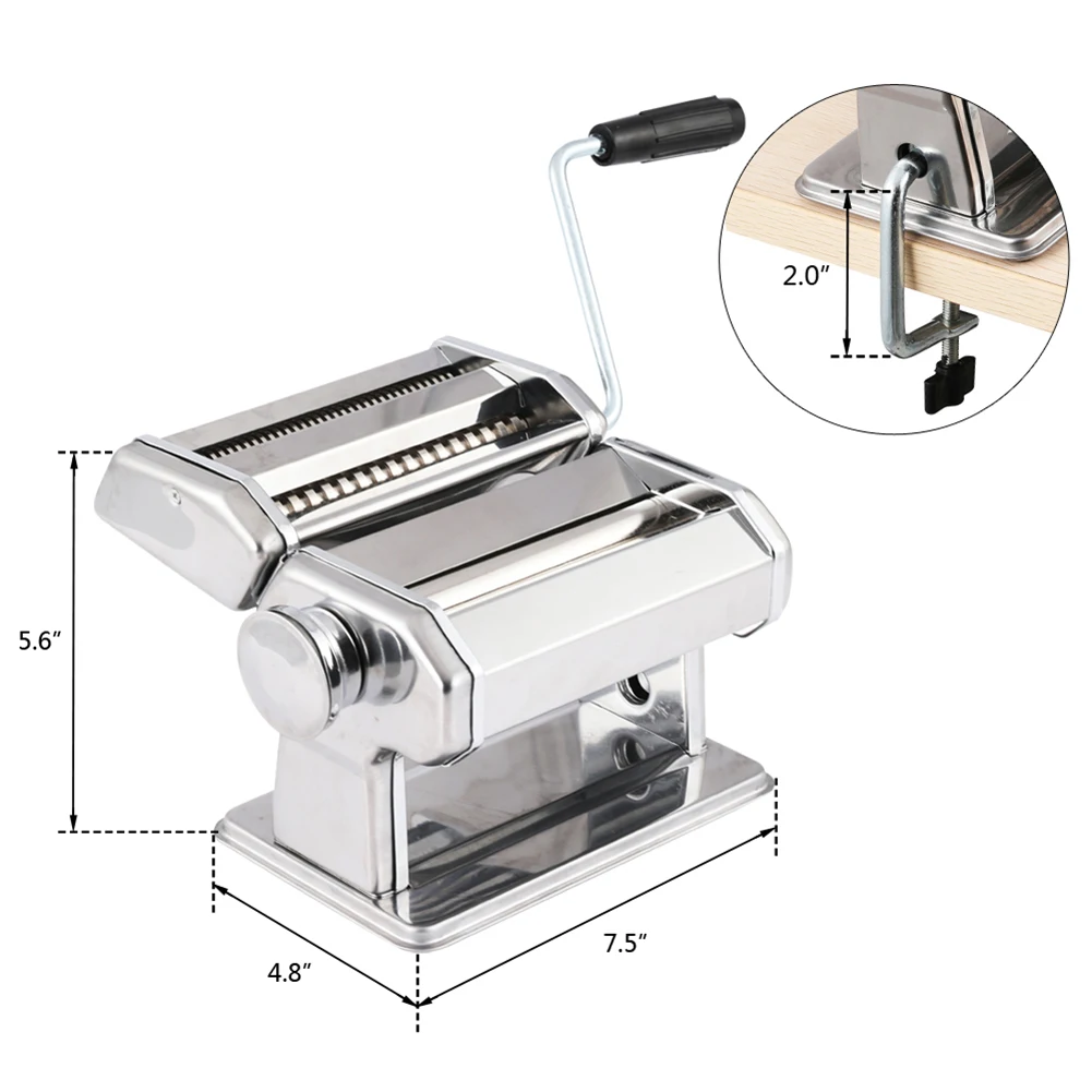 

Stainless Steel Split Type Manual Noodle Press Robust Homemade Pasta Machine Fit For Fresh Macaroni Lasagna Roll Noodle Machine