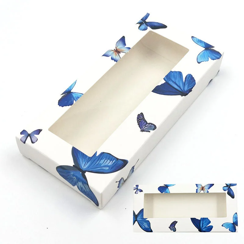 

50/100 pcs Butterfly Eyelash Packaging Box Wholesale Lashes Boxes Empty Eyelash Package Boxes Case 8-25mm Lashes Rectangle Box