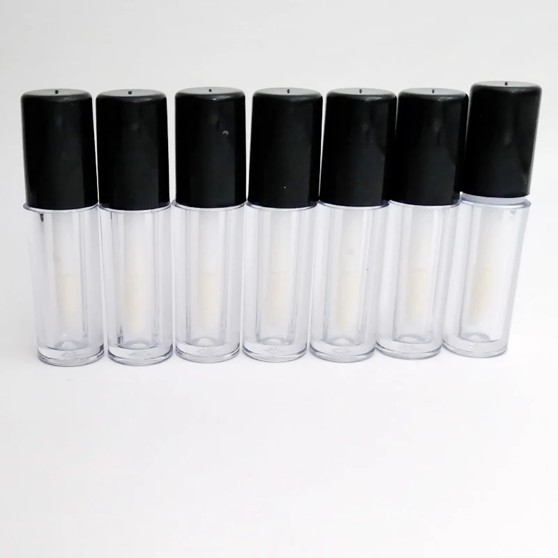 3/6/10 шт./лот 3 мл Прозрачный флакон с черной крышкой пустой тюбик для блеска губ