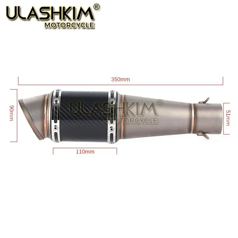 Выхлопная труба глушителя для мотоцикла из углеродного волокна выхлопная без