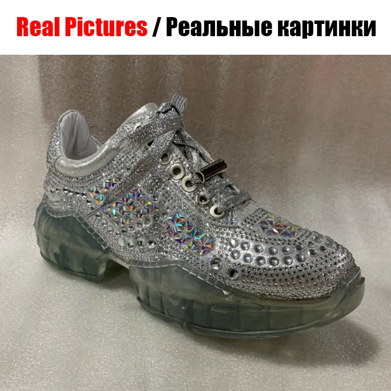 DORATASIA/Новинка осени; роскошные женские кроссовки с кристаллами; коллекция года; модная женская обувь из натуральной кожи на плоской платформе; женская обувь на плоской подошве