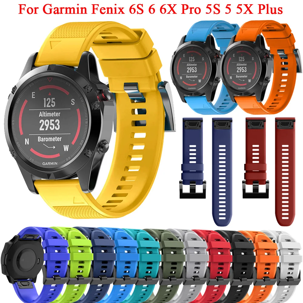 

Silicone Watch Band For Garmin Fenix 6 6X 6S Pro 5 5X 5S Plus 3 3HR 20/22/26mm Quick Release Strap Fenix 7 7X 7S epix Watchbands