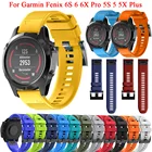 Ремешок силиконовый для наручных часов Garmin Fenix 6 6X 6S Pro 5 5X 5S Plus 3 3HR 202226 мм, быстросъемный браслет Fenix 7 7X 7S epix
