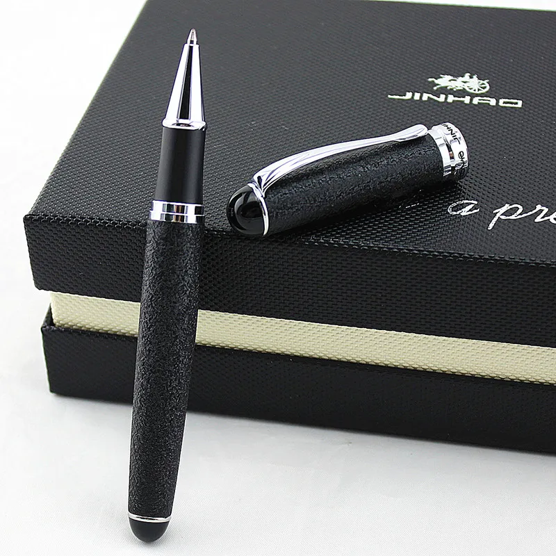 Роскошная Черная шариковая ручка Jinhao 750 с шероховатой поверхностью канцелярские