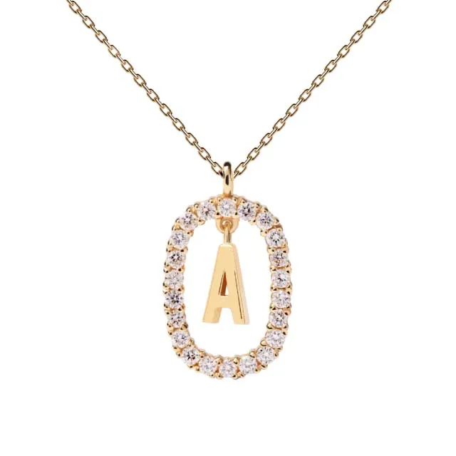 

Kurshuni Gold Color Letter Name Necklace For Women Cubic Zirconia Initial A-Z Alphabet Pendant Choker 2021 New Trend Jewelry