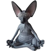 whimsical meditation sphynx cat statue collectible zen yoga pose buddha cat statue for office garden home decor figurines totoro