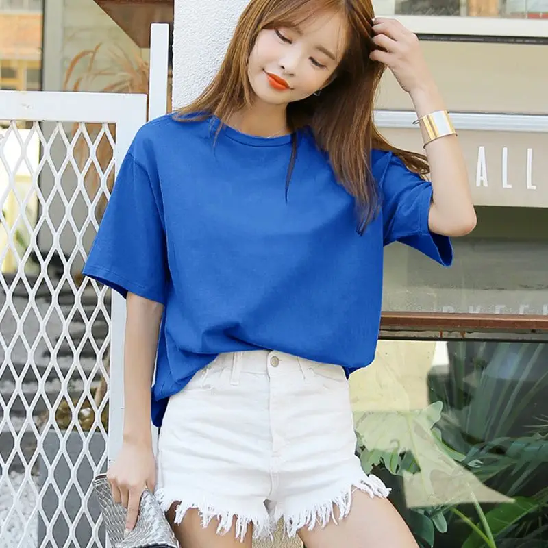 

Fashion Logo Printing T Shirts Women's Short brown Sleeve Fashion 100% cotton Female T-Shirts