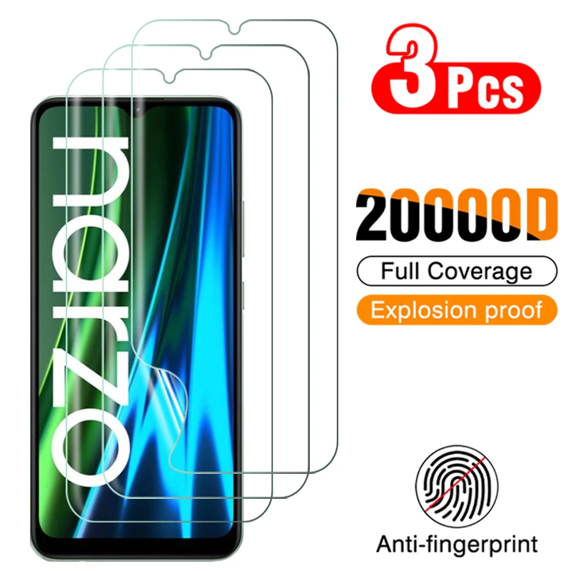 

3Pcs Full Cover For Oppo Narzo 50A 50i 30 30A 8i 8 Pro Protective Glass Hydrogel Film On Opp Realme Narzo50A Screen Protector 3D