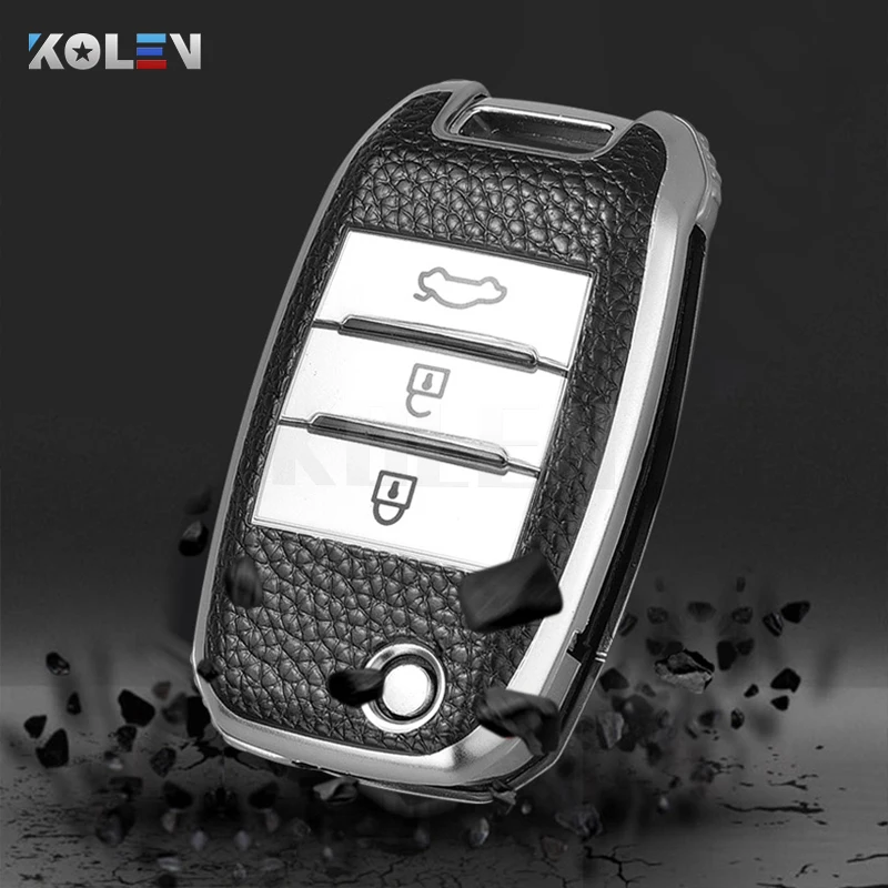 

Кожаный чехол-книжка для автомобильных ключей из ТПУ для KIA RIO, Sportage, Stinger, Ceed, Sorento, Cerato, Optima, Forte K2, K3, K5, защитный чехол