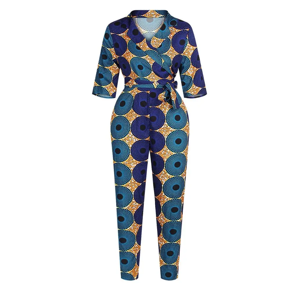 2019 News African Clothes Autumn Ladies Robe Africaine Jumpsuit Plus Pant Dashiki Fashion Dresses for Women | Тематическая одежда