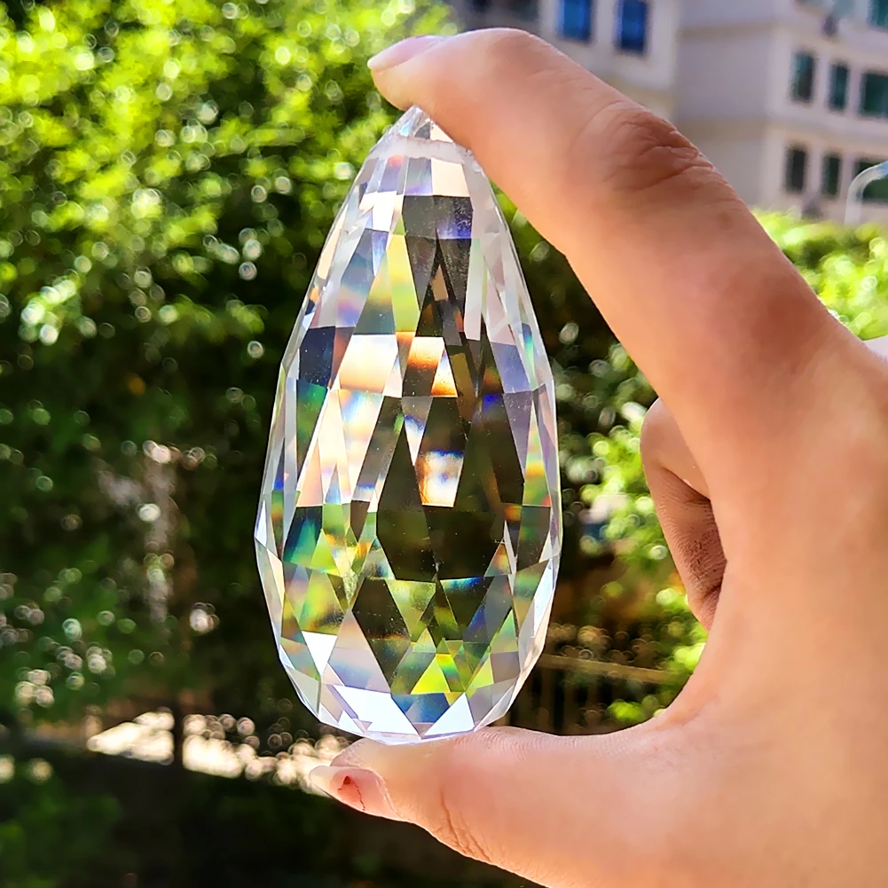 89mm Clear Drops Crystal Prisms Suncatcher Chandelier Crystals Pendant DIY Hanging Ornament Home Decoration Lighting Accessories | Лампы и