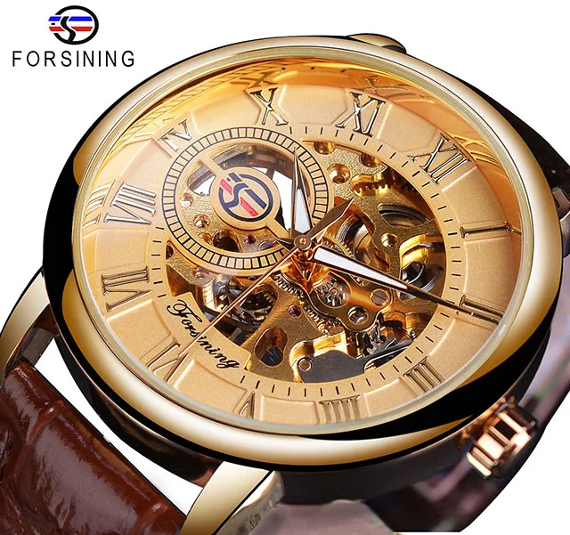 GMT838-11 Forsining Новое Поступление Синие мужские механические часы тонкий циферблат ручной обмотки из натуральной кожи спортивные наручные часы Relogio Masculino - Цвет: GMT838-11