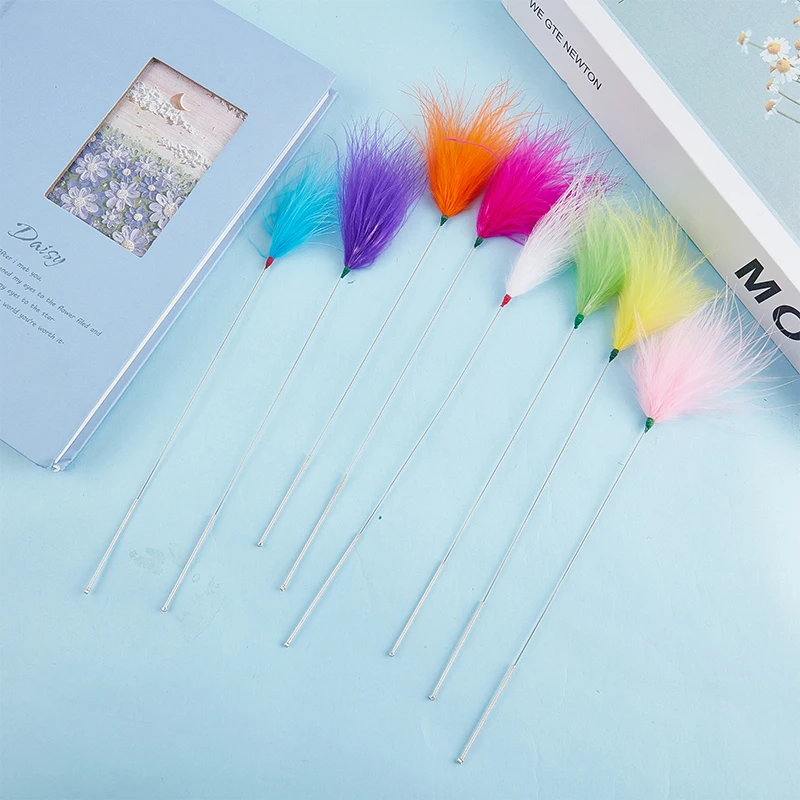 

Silver Needle Color Hibiscus Royal Hair Feather Earpick Wax Remover Curette
