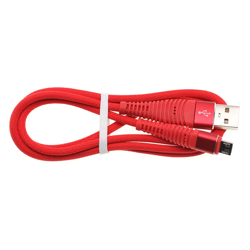 50 шт./лот высокопрочный кабель Micro USB 1 м 2 3 плетеный для синхронизации данных 2A