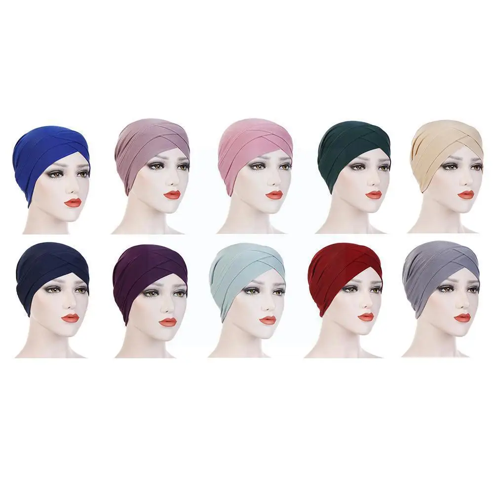 

Женская эластичная бандана, мусульманский шарф, хиджаб, шапка, элегантный головной убор, шапка, индийская химиотерапия, эластичная шапка, ша...