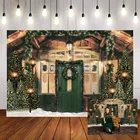 Mehofond фон для фотосъемки с изображением домика для новогодней елки венки Винтаж двери День рождения фон фотосессия Фотостудия