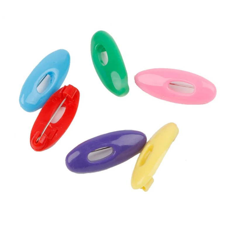 6pcs/set Multipurpose Oval Shape Enamel Safety Pins Colorful Women Locking Scarf Buckle Brooch For Sewing Craft Accessories | Дом и сад
