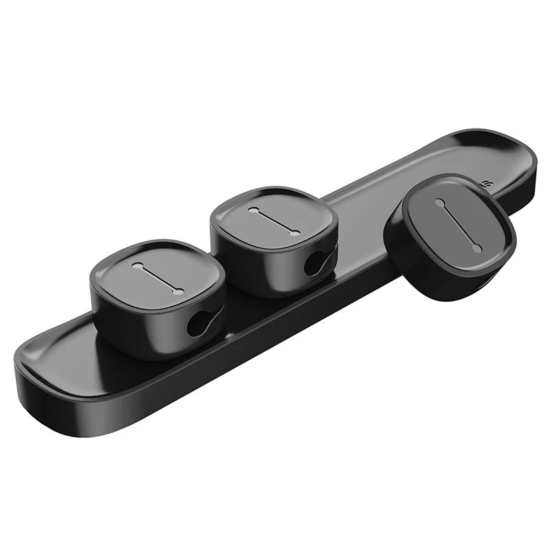 Baseus Магнитный кабель протектор USB органайзер для кабеля зарядного устройства рабочая станция USB Дата кабель держатель настольный силиконовый кабель зажим для намотки - Цвет: Black