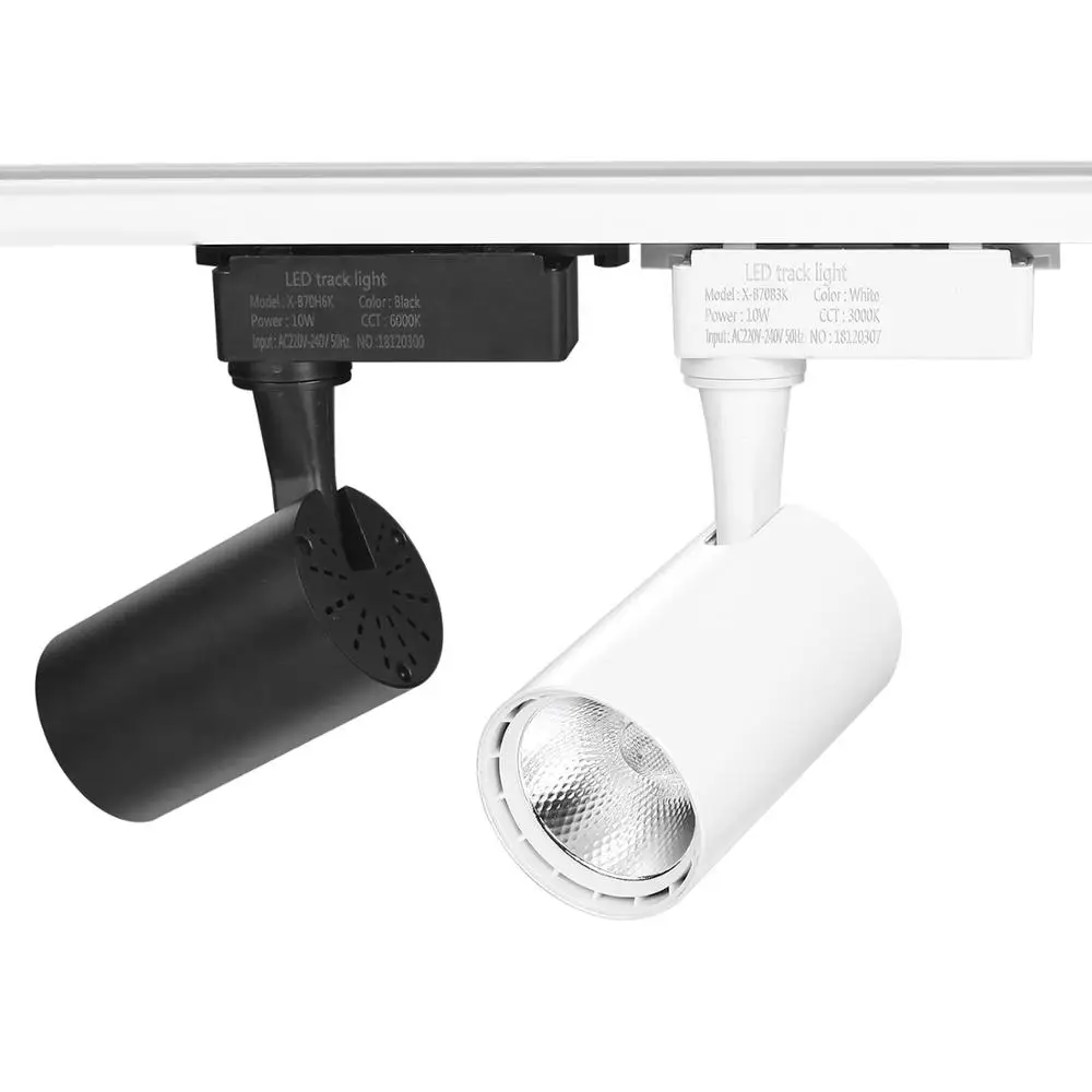 NEW LED COB Track Rail Light 10W 20W AC220V Spotlight Adjustable Lighting lamp for Mall Exhibition Office black/white | Лампы и