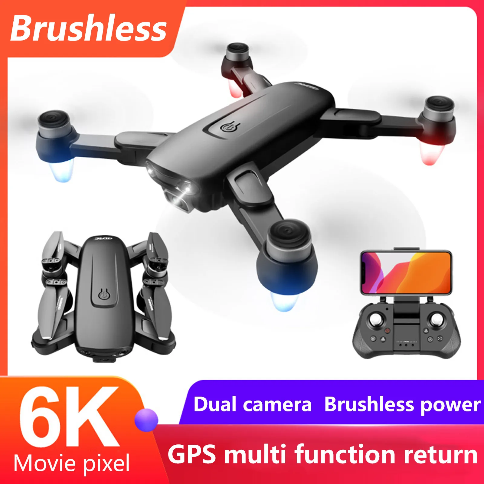 

New F6S/F6 GPS Drone 6K wide-angle Camera HD FPV Drones 5G WiFi Brushless Motor 1000M Wifi 30Mins Optical flow RC Dron