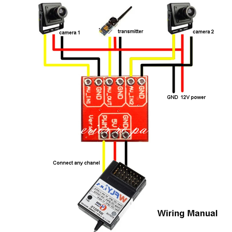 Мини AV видеокоммутатор FPV Поддержка мульти Камера переключение угла для оси