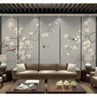 Обои в ретро-стиле Yulan для спальни, гостиной, дивана, телевизора, цветов и птиц