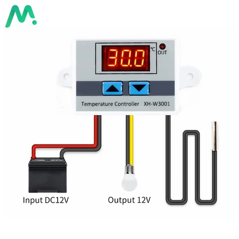 Цифровой светодиодный регулятор температуры W3001, 12 В, 24 В, 220 В, термометр для инкубатора, переключатель охлаждения, термостат, датчик NTC