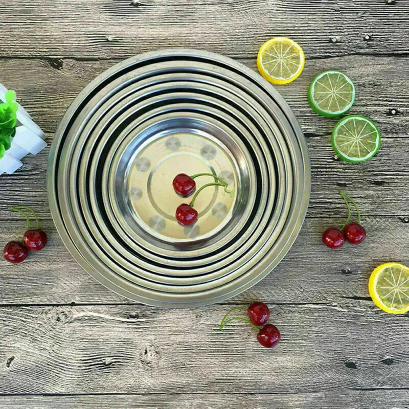 

Новинка 2020, посуда для улицы, кухонная тарелка, круглый контейнер, столовая посуда из нержавеющей стали, домашняя посуда 20/24 см