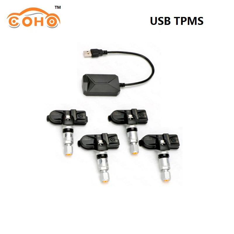 Система контроля давления в шинах COHO USB Android TPMS Беспроводная передача 8 бар 116 Psi