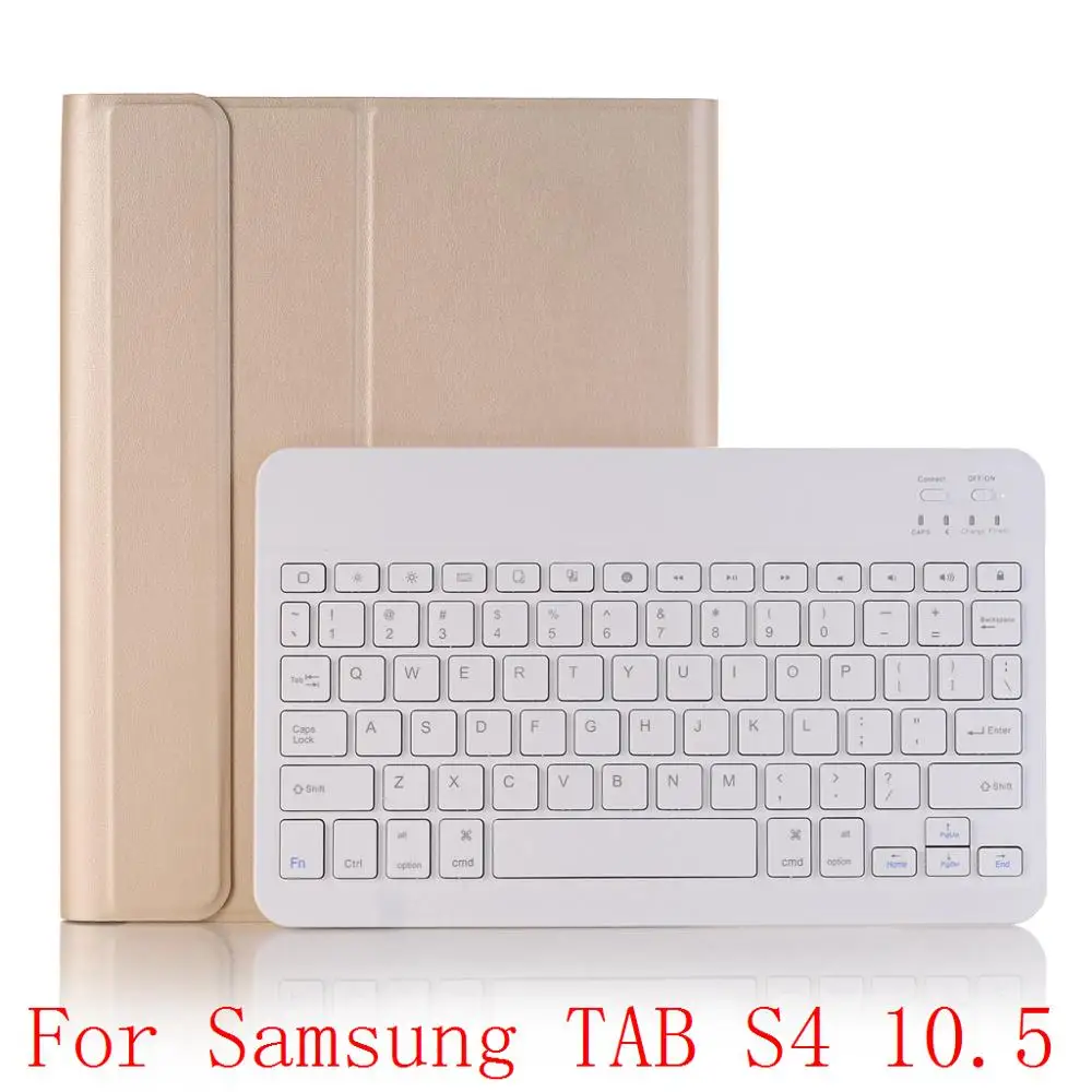 Gold Беспроводной клавиатура чехол для samsung Galaxy TAB S5E Bluetooth чехол с откидной магнитной крышкой клавиатура чехол для планшета для samsung TAB S5E S4 s5 e 10,5 - Цвет: Gold
