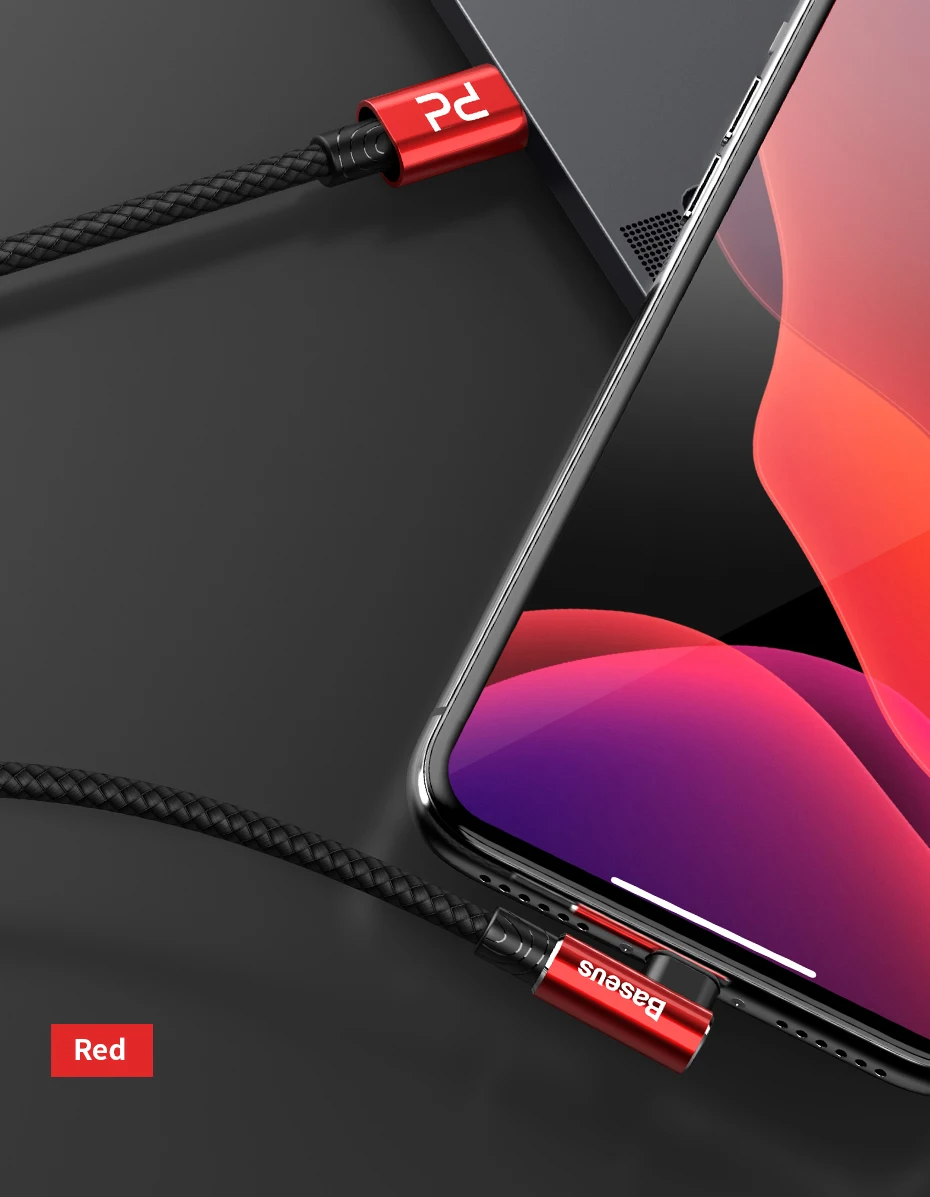 Baseus локоть Дизайн 18 Вт Быстрая зарядка PD кабель для iPhone PD Тип C для Apple Lightning зарядный кабель USB C для iPhone кабель