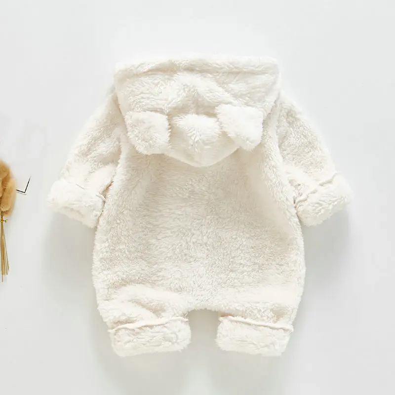 Зимний комбинезон для новорожденных Флисовая куртка-комбинезон с капюшоном