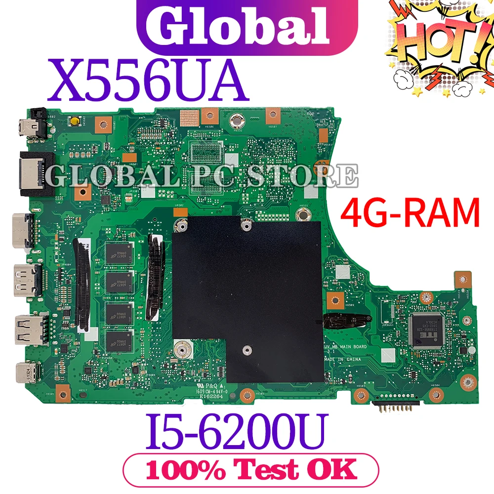 

Материнская плата для ASUS X556U, X556UA, X556UAM, X556UJ, X556UV, X556UAK, оригинальная материнская плата, 100% ТЕСТ ОК, I5-6200U 4G-RAM