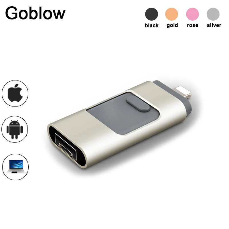 3 в 1 USB флэш накопитель для iPhone/iPAD/Android смартфон/планшет ручка привод 128g 32g 64g OTG type c