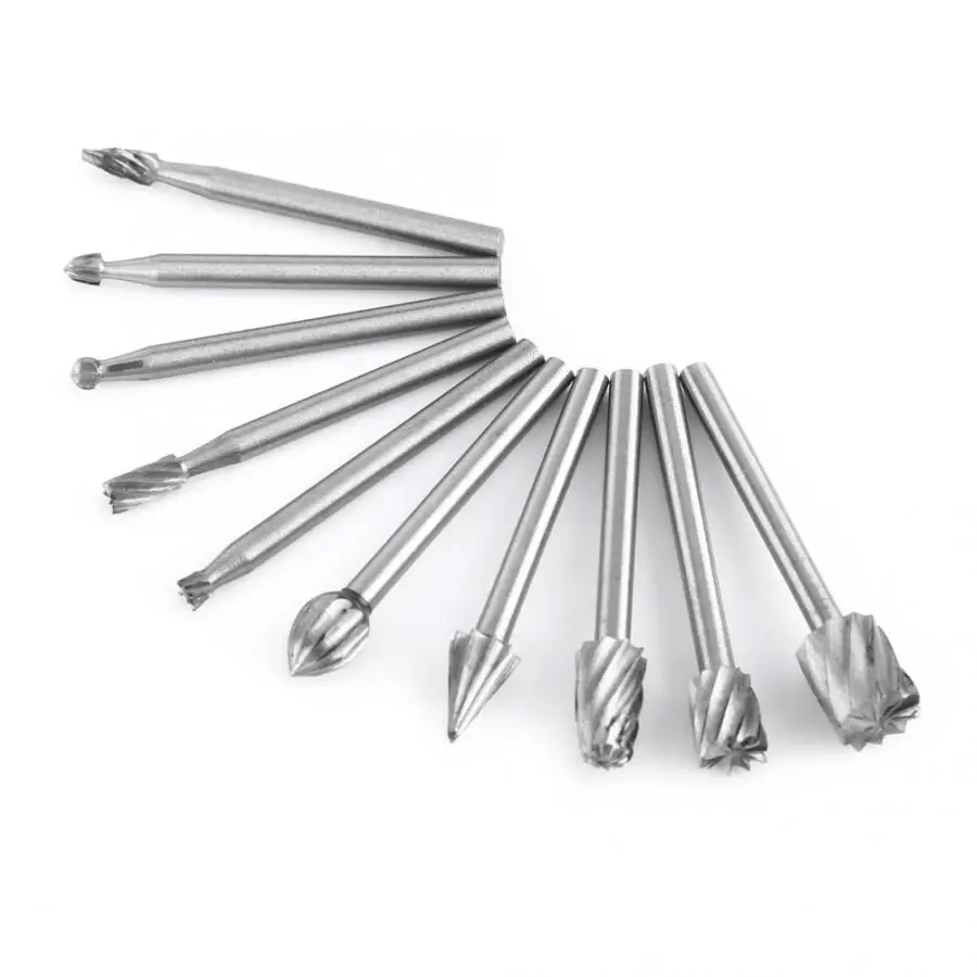 10 шт. стальные насадки 3 9 см для резьбы по дереву Dremel 1/8 дюйма насадки|Сверла| |